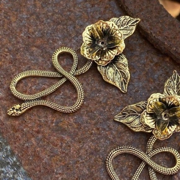 NEW Serpent & Roses Statement Earrings - Picture 8 of 11